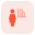 Line chart of the businesswoman with sales graph icon