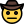 Cowboy netural face expression with brim hat icon