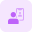 Business official call with client over a smartphone icon