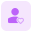 Favorite classic user profile picture with heart logotype icon