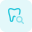 Searching the local Dental Care Clinic with magnifying glass logotype icon