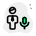 Audio played by businessman on a chat messenger icon