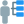 Hierarchy chart of a organization with list of employees icon