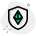 Ethereum protection shield logo isolated on a white background icon