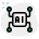 Artificial intelligence network Technology with connected multiple nodes icon