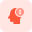 Head with dollar sign concept of money on mind icon