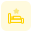 Single star bed of hotel with minimalistic service icon