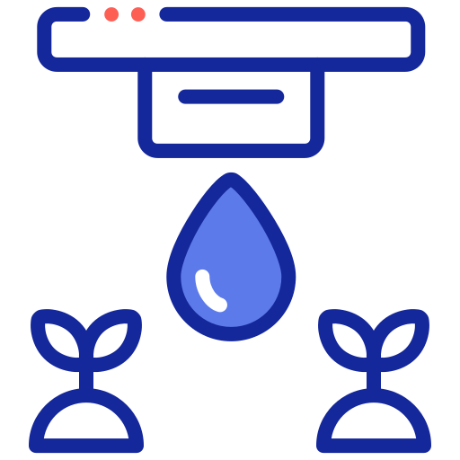 Vertical garden built in drip irrigation icon