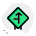 Left side intersection on a straight road icon