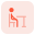 Class room for student studying while sitting on chair icon