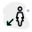 Moving in direction south west direction icon