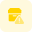 Delivery Box with hazard warning logotype layout icon