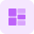 Square block split into several parts icon