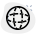 Three-dimensional round shape figure with hidden lines icon