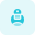 Humanoid Droid in an oval shape isolated on a white background icon