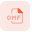 An OMF file is an audio file saved in a standard audio and video format Open Media Framework icon