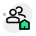 Group of employees living in a common shed house icon