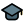 Graduation hat for isolated on white background icon