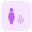 Audio played by businesswoman on a chat messenger icon