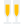 Pait of champagne flute shaped glasses filled icon