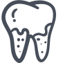 Decayed tooth icon