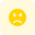 Angry and furious emoticon facial expression layout icon