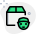 Delivery agent face logotype with logistic delivery box icon