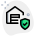 Secure sheild logotype on digital platform layout icon