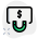 Attration for money concept - dollar with magnet icon