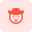 Cowboy emoticon with hat and open mouth icon