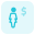 Salary transferred in dollar money tender layout icon