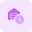 Queue wait time clock for warehouse storage unit icon