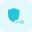 Key protection on the defensive shield isolated on the white background icon