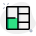 Square block split into several parts icon