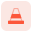 Traffic cone for road maintenance and other services for traffic department icon