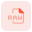 RAW Audio file format for storing uncompressed audio in raw form icon