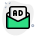 Online advertisement in new email message layout icon