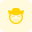 Cowboy wide brim hat with sace facial expression icon