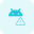 Android operating system warning with the triangular exclamation mark icon