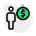 Earning money in dollar in money currency icon