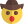 Cowboy emoticon with hat and open mouth icon