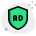 Online privacy protection ads with shield badge icon