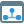 Flow chart on a web browser with subdivided stages icon