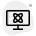 Atom reaction viewed on a powerful computer icon