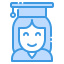 external graduate-back-to-school-fauzidea-blue-fauzidea icon