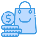 external money-e-commerce-fauzidea-blue-fauzidea icon