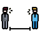 external contact-social-distance-fill-outline-pongsakorn-tan-2 icon