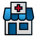 external building-pharmacy-filled-line-gradient-filled-line-gradient-andi-nur-abdillah icon