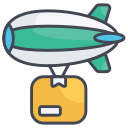 external Airship-Cargo-supply-chain-filled-outline-design-circle icon