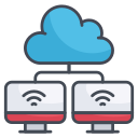 external Cloud-Connected-network-and-communication-filled-outline-design-circle icon